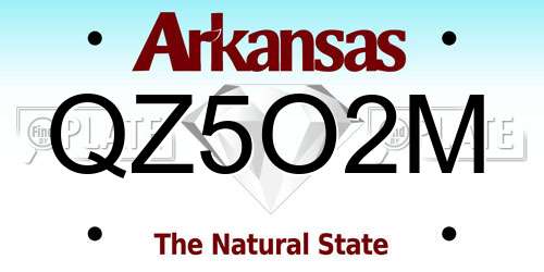 QZ5O2M Arkansas License Plate