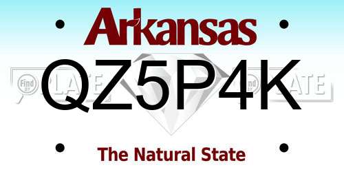 QZ5P4K Arkansas License Plate