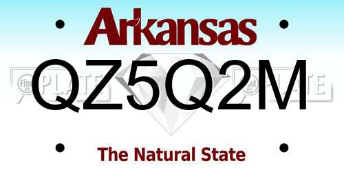 QZ5Q2M Arkansas License Plate