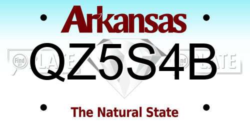 QZ5S4B Arkansas License Plate