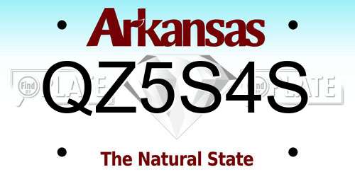QZ5S4S Arkansas License Plate
