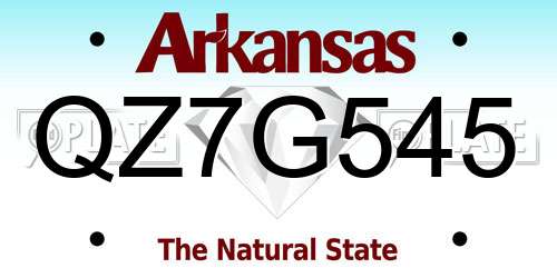 QZ7G545 Arkansas License Plate