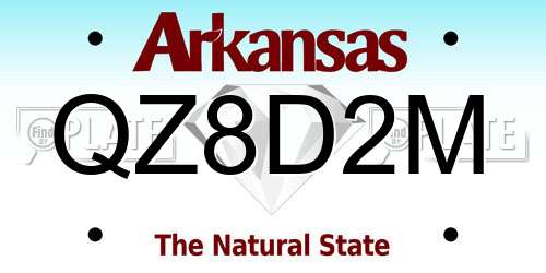 QZ8D2M Arkansas License Plate
