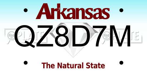 QZ8D7M Arkansas License Plate