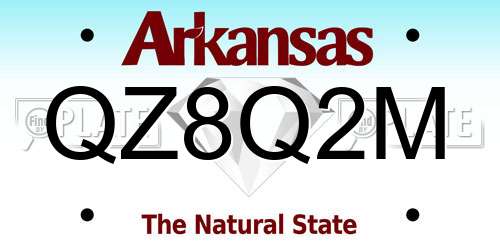 QZ8Q2M Arkansas License Plate