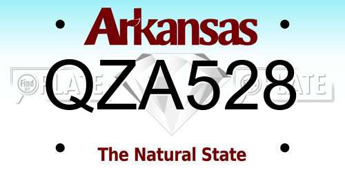 QZA528 Arkansas License Plate
