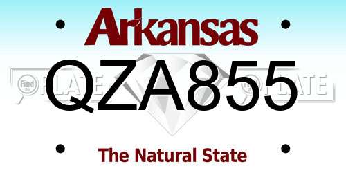 QZA855 Arkansas License Plate