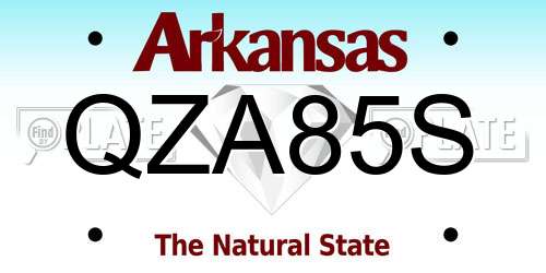 QZA85S Arkansas License Plate
