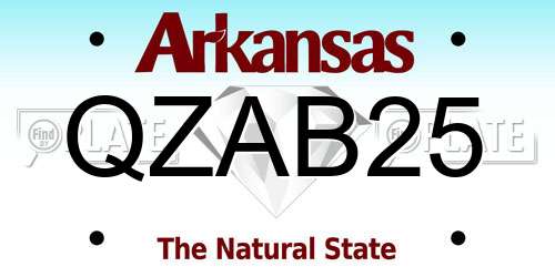 QZAB25 Arkansas License Plate