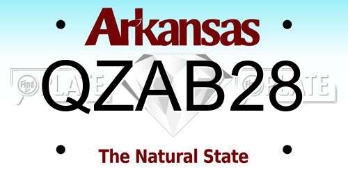 QZAB28 Arkansas License Plate