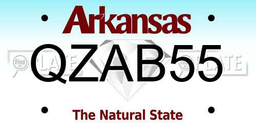 QZAB55 Arkansas License Plate