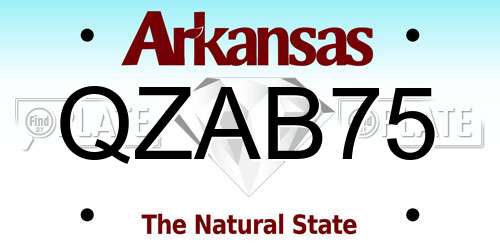 QZAB75 Arkansas License Plate