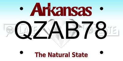 QZAB78 Arkansas License Plate