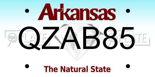 QZAB85 Arkansas License Plate