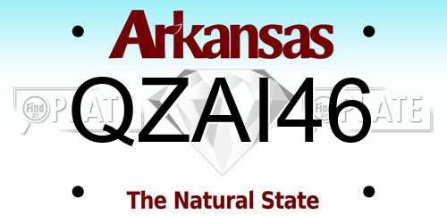 QZAI46 Arkansas License Plate