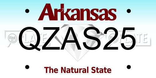 QZAS25 Arkansas License Plate