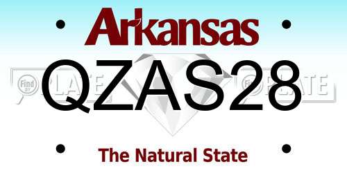 QZAS28 Arkansas License Plate