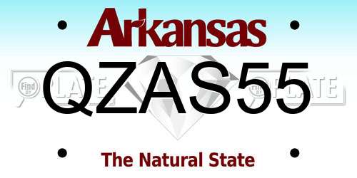 QZAS55 Arkansas License Plate