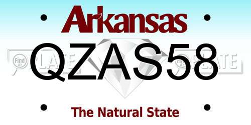 QZAS58 Arkansas License Plate