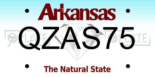 QZAS75 Arkansas License Plate
