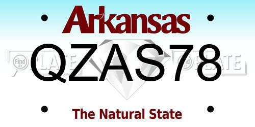 QZAS78 Arkansas License Plate
