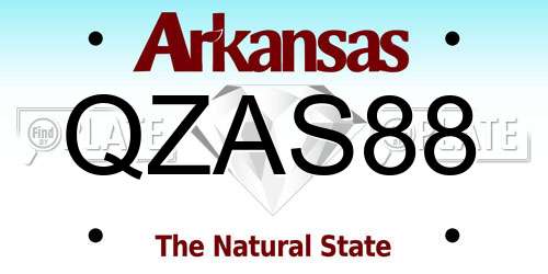 QZAS88 Arkansas License Plate