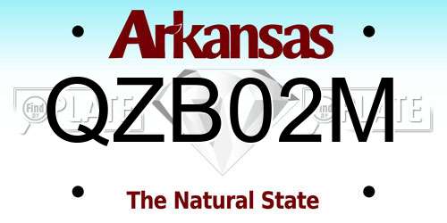 QZB02M Arkansas License Plate