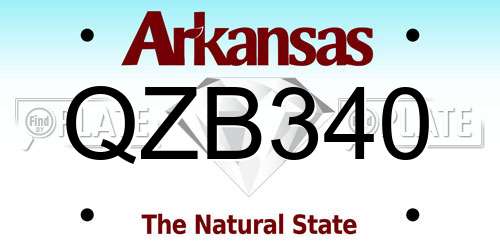 QZB340 Arkansas License Plate