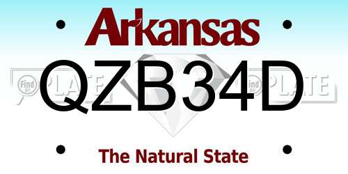 QZB34D Arkansas License Plate