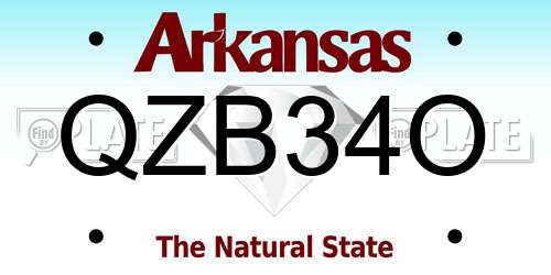 QZB34O Arkansas License Plate