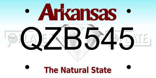 QZB545 Arkansas License Plate