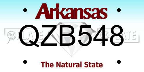 QZB548 Arkansas License Plate