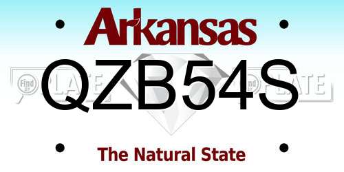 QZB54S Arkansas License Plate