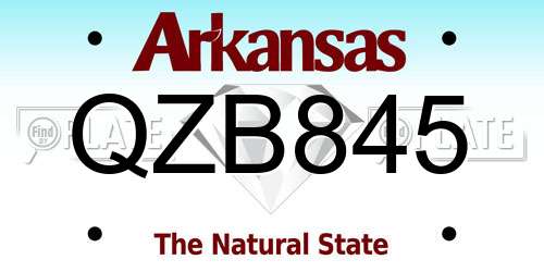 QZB845 Arkansas License Plate