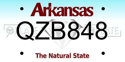 QZB848 Arkansas License Plate