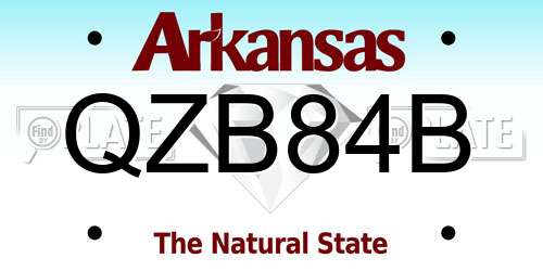 QZB84B Arkansas License Plate