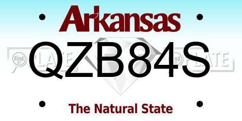 QZB84S Arkansas License Plate
