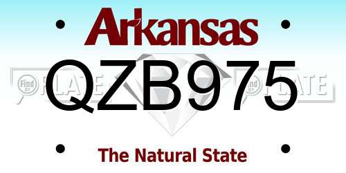QZB975 Arkansas License Plate