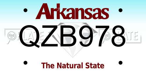 QZB978 Arkansas License Plate