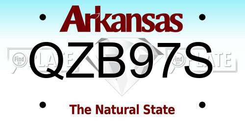 QZB97S Arkansas License Plate