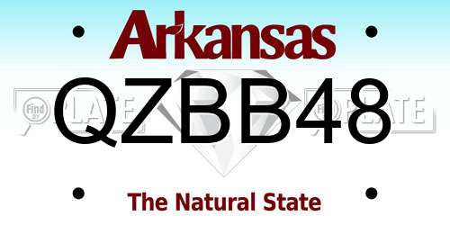 QZBB48 Arkansas License Plate