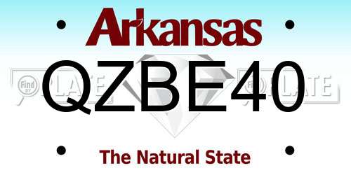 QZBE40 Arkansas License Plate