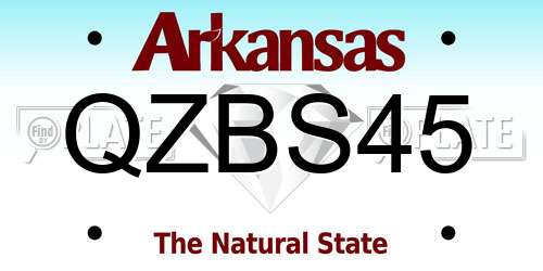 QZBS45 Arkansas License Plate