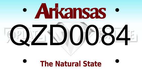 QZD0084 Arkansas License Plate