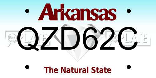 QZD62C Arkansas License Plate