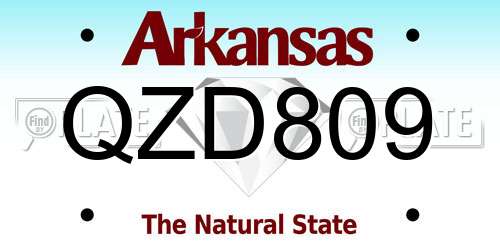 QZD809 Arkansas License Plate