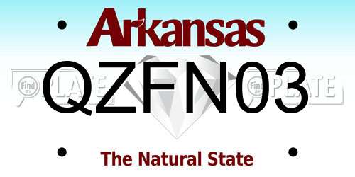 QZFN03 Arkansas License Plate