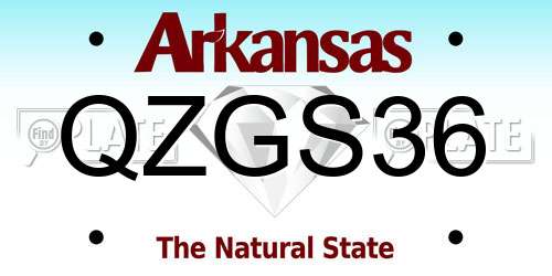 QZGS36 Arkansas License Plate