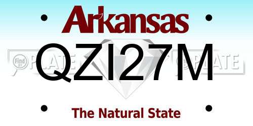 QZI27M Arkansas License Plate