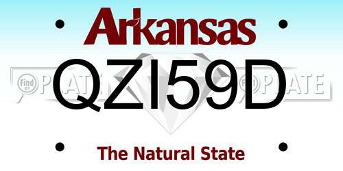 QZI59D Arkansas License Plate